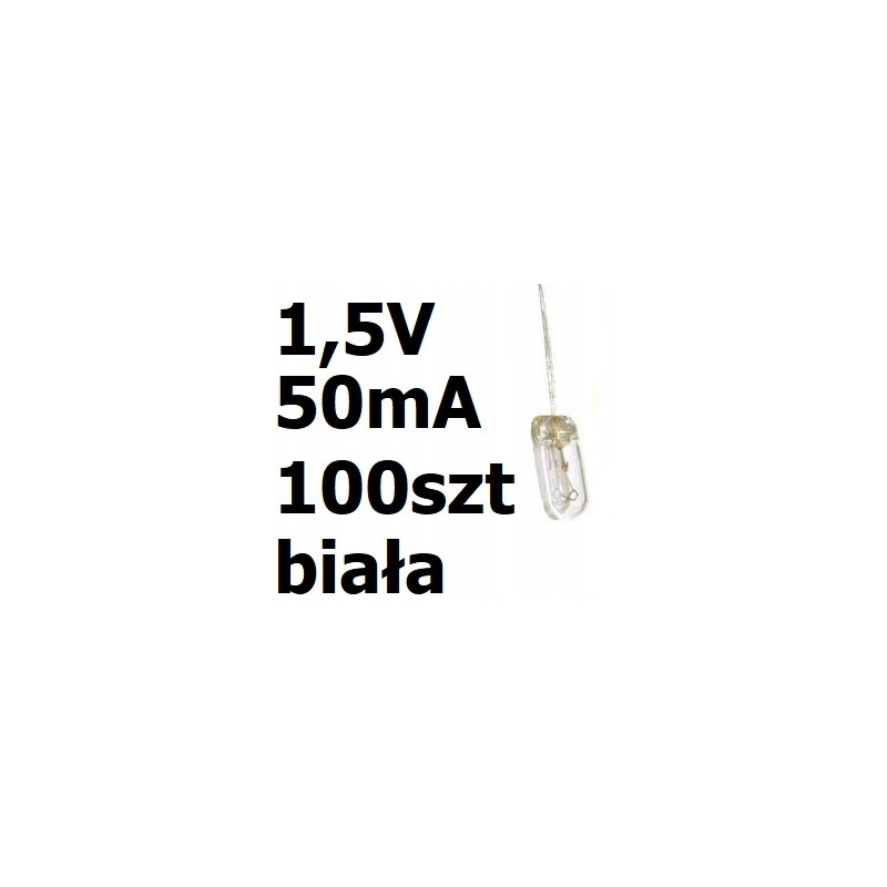 Żarówka miniaturowa biała 3x7mm 1,5V 50mA 100szt
