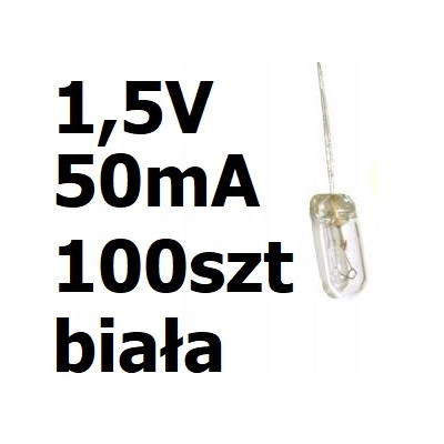 Żarówka miniaturowa biała 3x7mm 1,5V 50mA 100szt