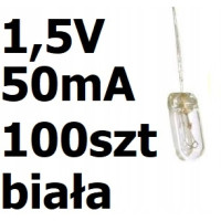 Żarówka miniaturowa biała 3x7mm 1,5V 50mA 100szt