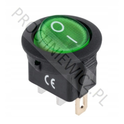 Złącze przełącznik 12V podświetlenie zielone 3szt
