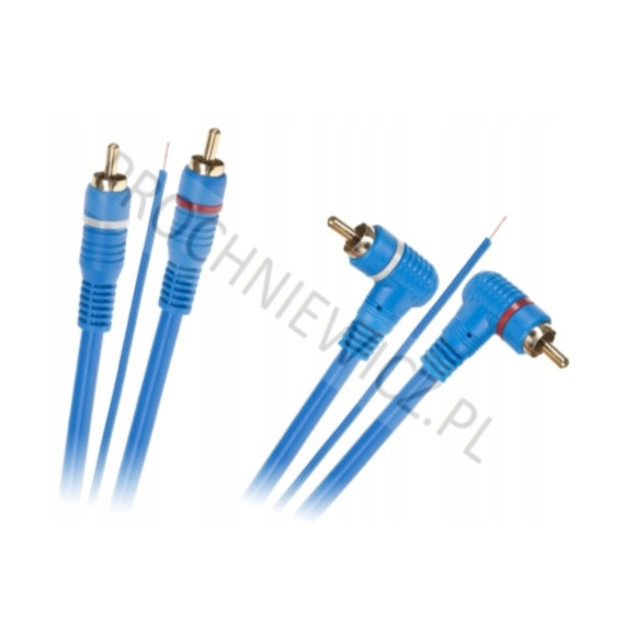 Kabel 2x RCA - 2x RCA + żyła 5m kątowo-prosty
