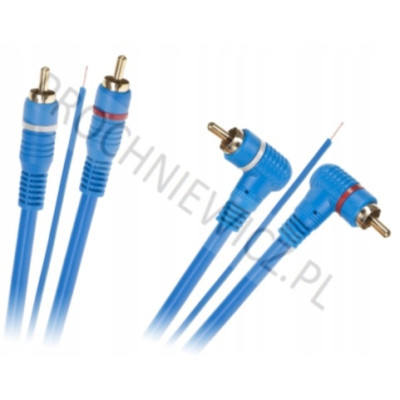 Kabel 2x RCA - 2x RCA + żyła 5m kątowo-prosty