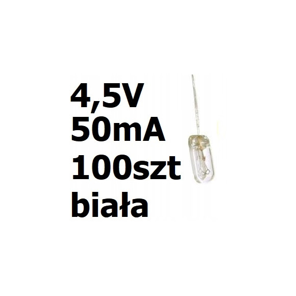 Żarówka miniaturowa biała 3x7mm 4,5V 50mA 100szt