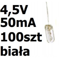 Żarówka miniaturowa biała 3x7mm 4,5V 50mA 100szt