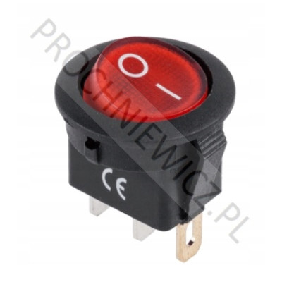 Złącze przełącznik 12V podświetlenie czerw. 3szt