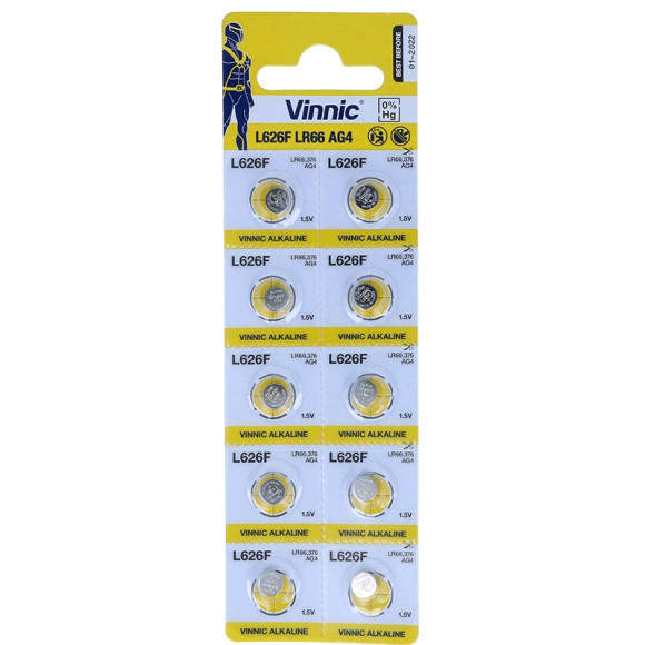 Baterie alkaliczne Vinnic LR66 L626F 10szt.