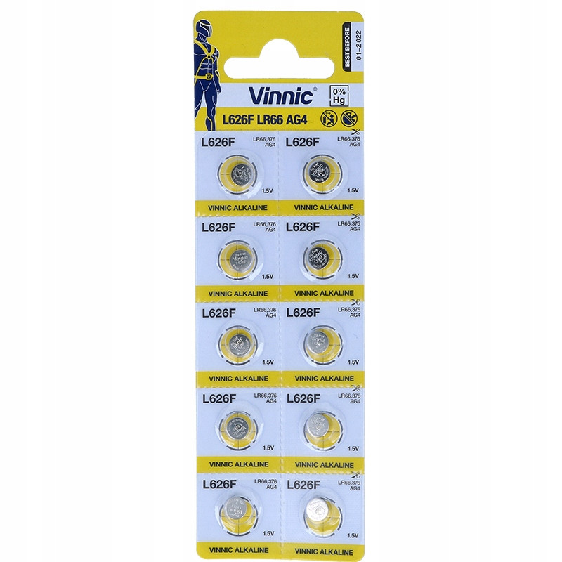 Baterie alkaliczne Vinnic LR66 L626F 10szt.