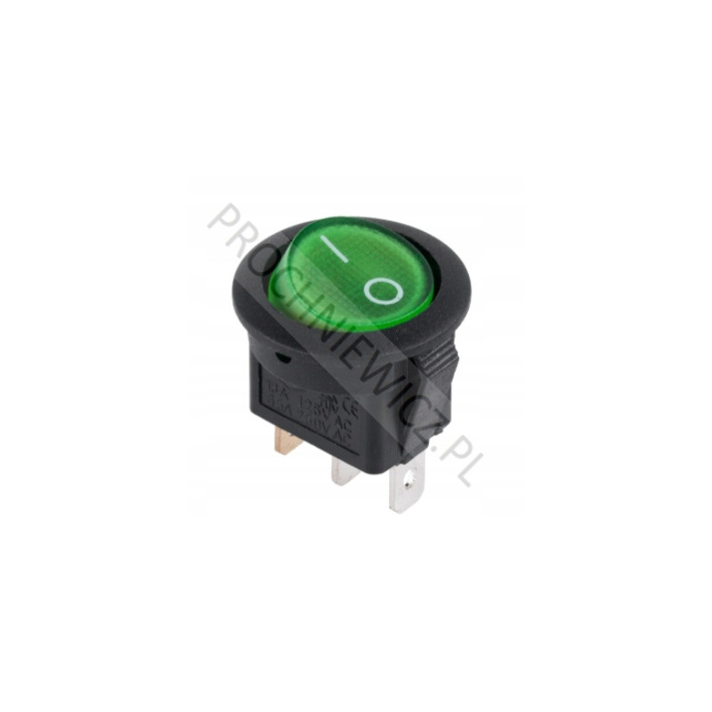Złącze przełącznik 230V podświetlenie zielone 3szt