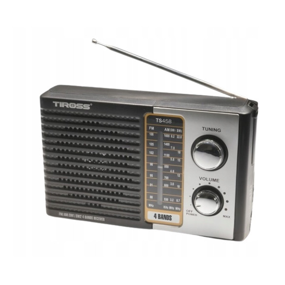 Radio sieciowo-bateryjne AM, FM, SW Tiross TS-458