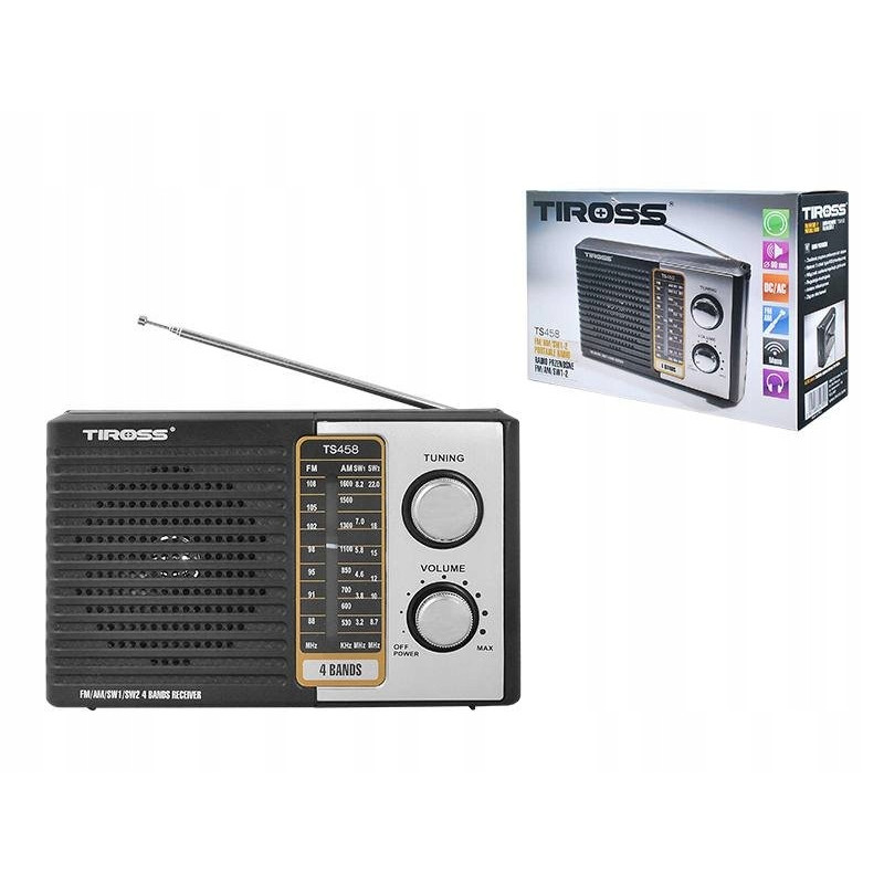 Radio sieciowo-bateryjne AM, FM, SW Tiross TS-458