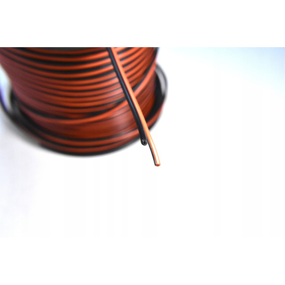 Kabel głośnikowy czerwono-czarny CCA 2x0,5mm² 100m