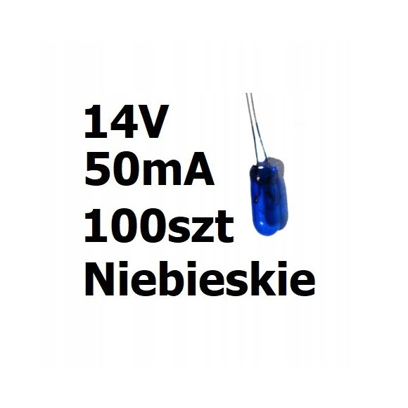 Żarówka miniaturowa niebieska 3x7mm 14V 50mA 100szt