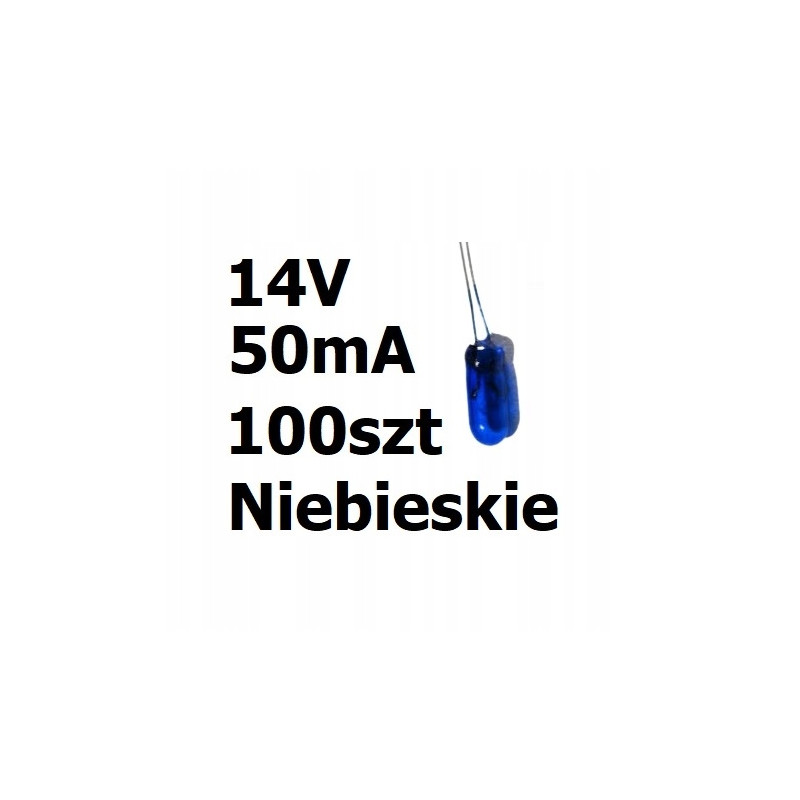 Żarówka miniaturowa niebieska 3x7mm 14V 50mA 100szt