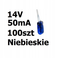 Żarówka miniaturowa niebieska 3x7mm 14V 50mA 100szt
