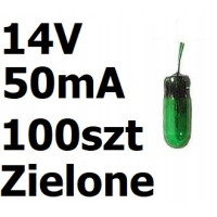 Żarówka miniaturowa zielona 3x7mm 14V 50mA 100szt