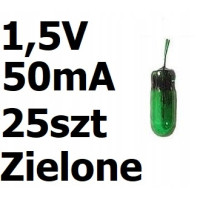 Żarówka miniaturowa zielona 3x7mm 1,5V 50mA 25szt