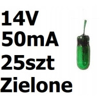 żarówka miniaturowa zielona 3x7mm 14V 50mA 25szt