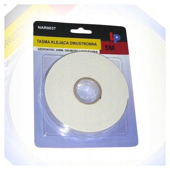 Taśma klejąca dwustronna 1,5mm x20mm x5m 12szt
