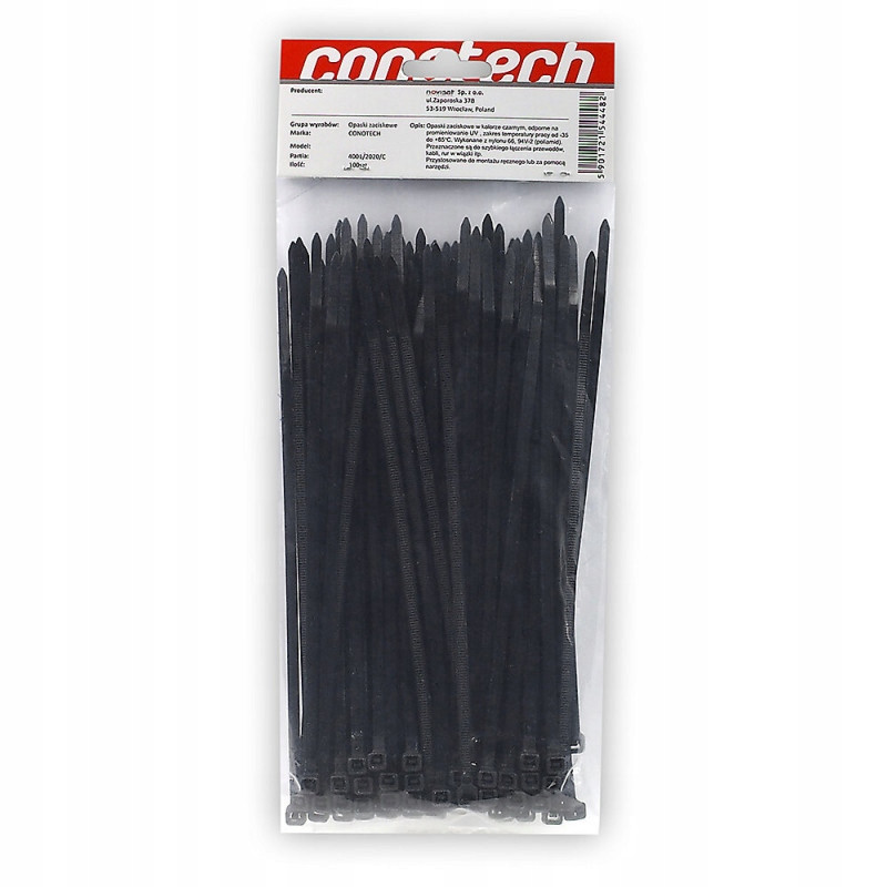 Trytytka opaska zaciskowa kablowa 3,5x150mm 100szt