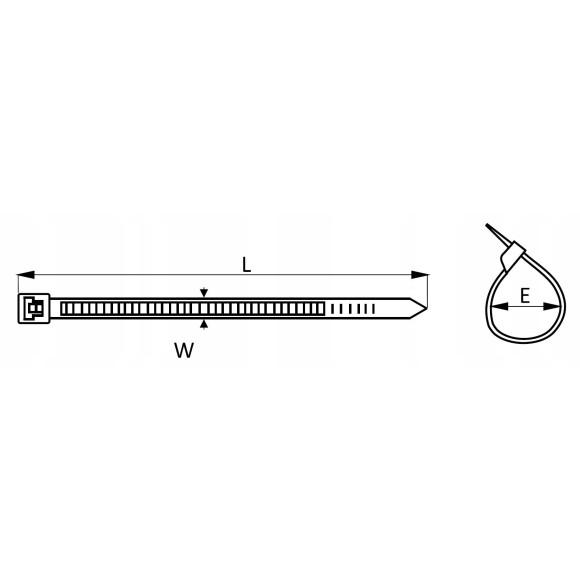 Trytytka opaska zaciskowa kablowa 4,8x400mm 100szt