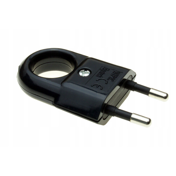 Wtyczka płaska z uchwytem czarna WTP2C 2szt.