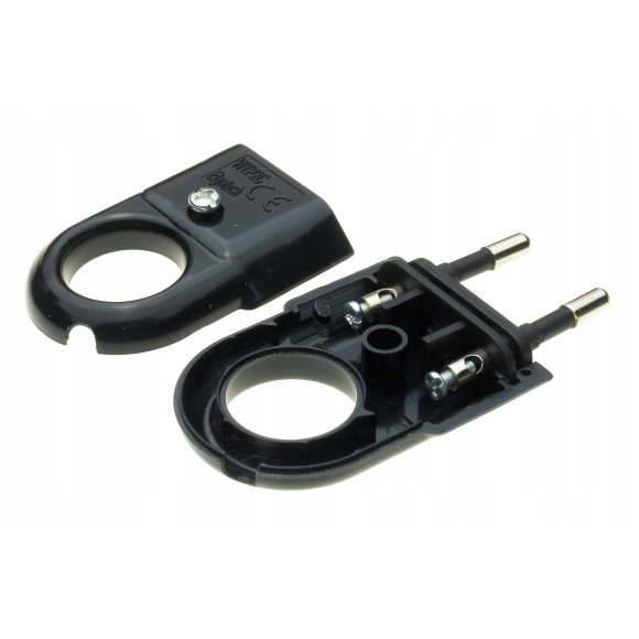 Wtyczka płaska z uchwytem czarna WTP2C 2szt.