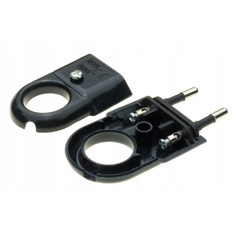 Wtyczka płaska z uchwytem czarna WTP2C 2szt.