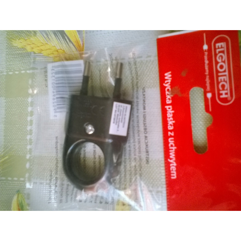 Wtyczka płaska z uchwytem czarna WTP2C 2szt.