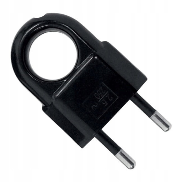 Wtyczka płaska z uchwytem czarna WTP2C 2szt.