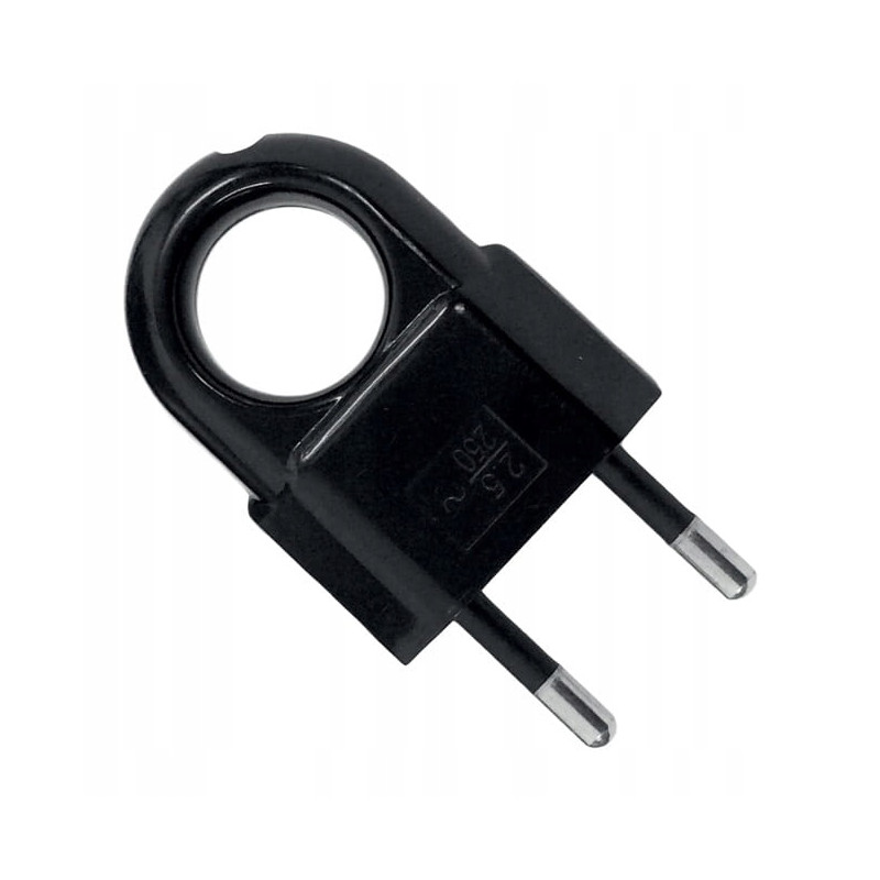 Wtyczka płaska z uchwytem czarna WTP2C 2szt.