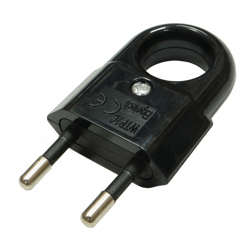 Wtyczka płaska z uchwytem czarna WTP2C 2szt.