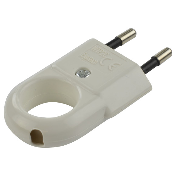 Wtyczka płaska z uchwytem biała WTP2C 2szt.