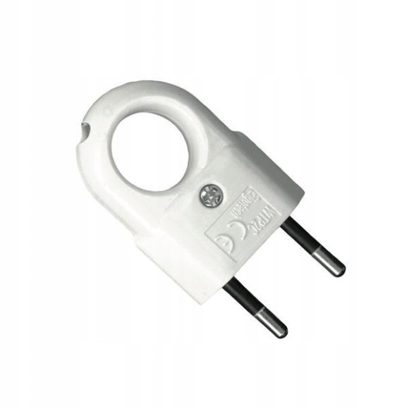 Wtyczka płaska z uchwytem biała WTP2C 2szt.