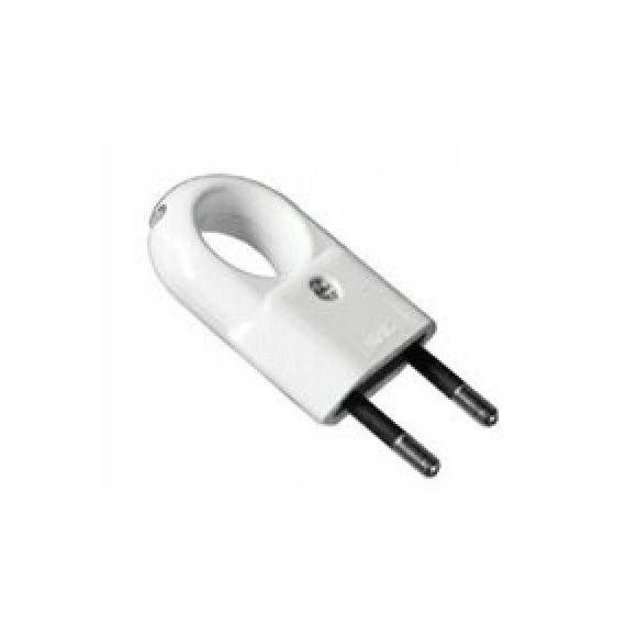 Wtyczka płaska z uchwytem biała WTP2C 2szt.