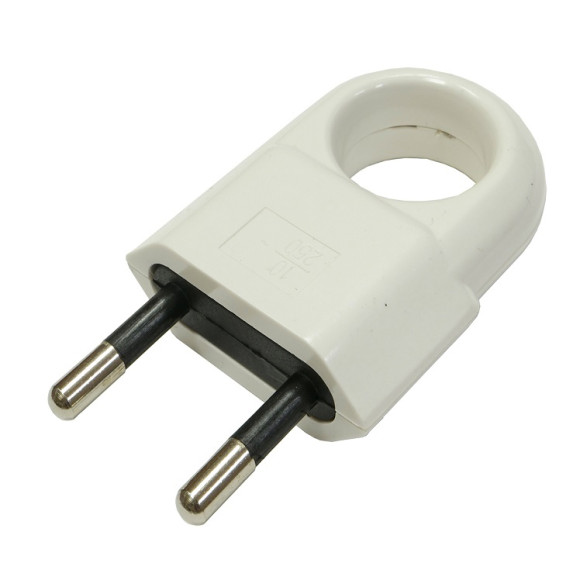 Wtyczka płaska z uchwytem biała WTP2C 2szt.