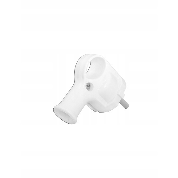 Wtyczka kątowa z uchem z uziem. biała WT-40 2szt