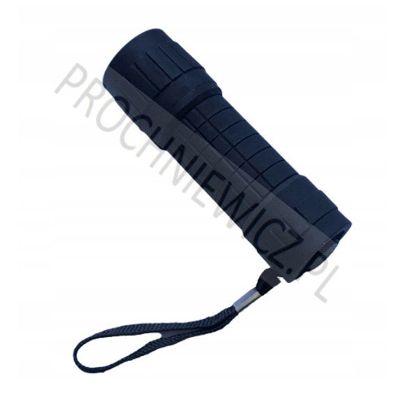 Czarna latarka LED na baterie 3x AAA 2szt