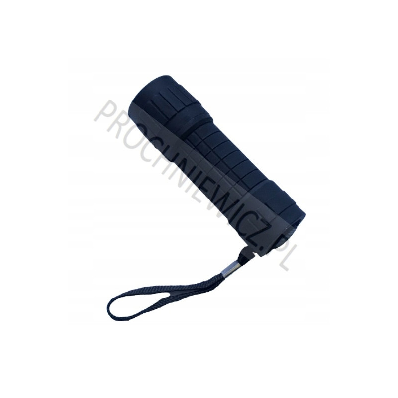 Czarna latarka LED na baterie 3x AAA 2szt