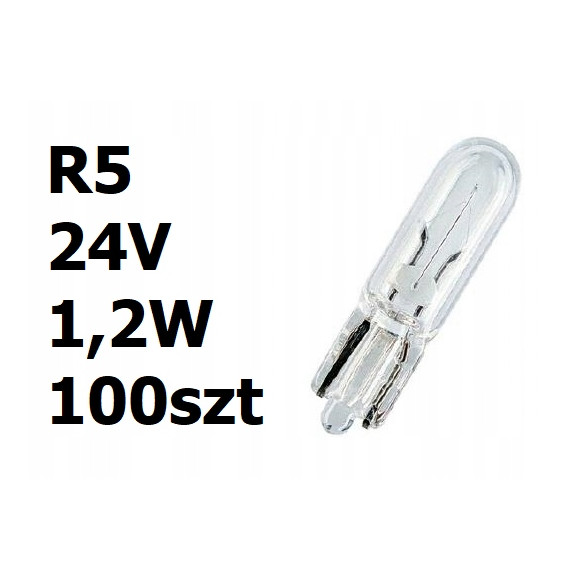 Żarówka samochodowa biała R5 24V 1,2W 100szt