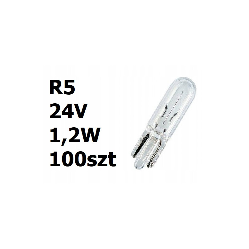Żarówka samochodowa biała R5 24V 1,2W 100szt
