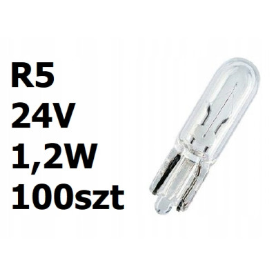 Żarówka samochodowa biała R5 24V 1,2W 100szt