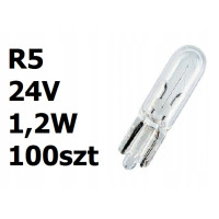 Żarówka samochodowa biała R5 24V 1,2W 100szt