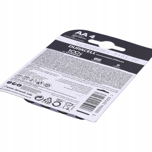 Akumulatorek Duracell 1.2V AA 2500mAh NiMH 4szt