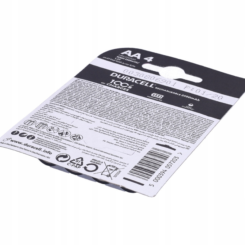 Akumulatorek Duracell 1.2V AA 2500mAh NiMH 4szt