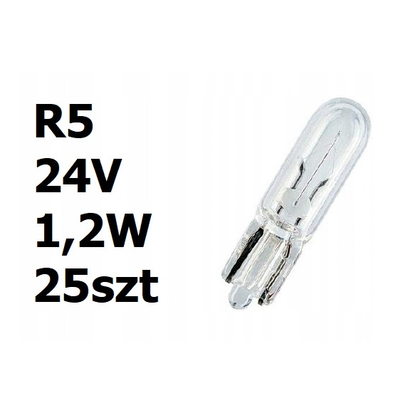 Żarówka samochodowa biała R5 24V 1,2W 25szt