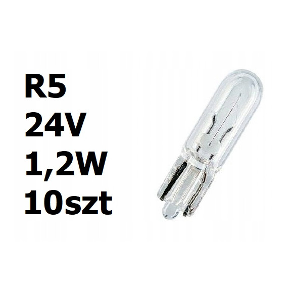 Żarówka samochodowa biała R5 24V 1,2W 10szt