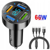 SZYBKA ŁADOWARKA SAMOCHODOWA 4xUSB QC 66W
