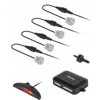 Srebrne czujniki parkowania Peiying z wyświetlaczem (tył)