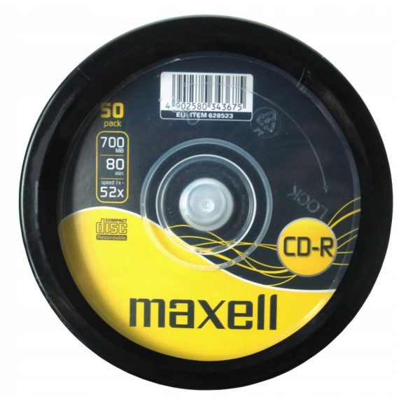 Płyta CD-R 0,7GB x52 speed Maxell 50szt