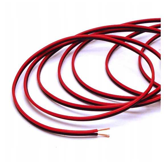 Kabel głośnikowy czerwono-czarny CCA 2x0,35mm 100m